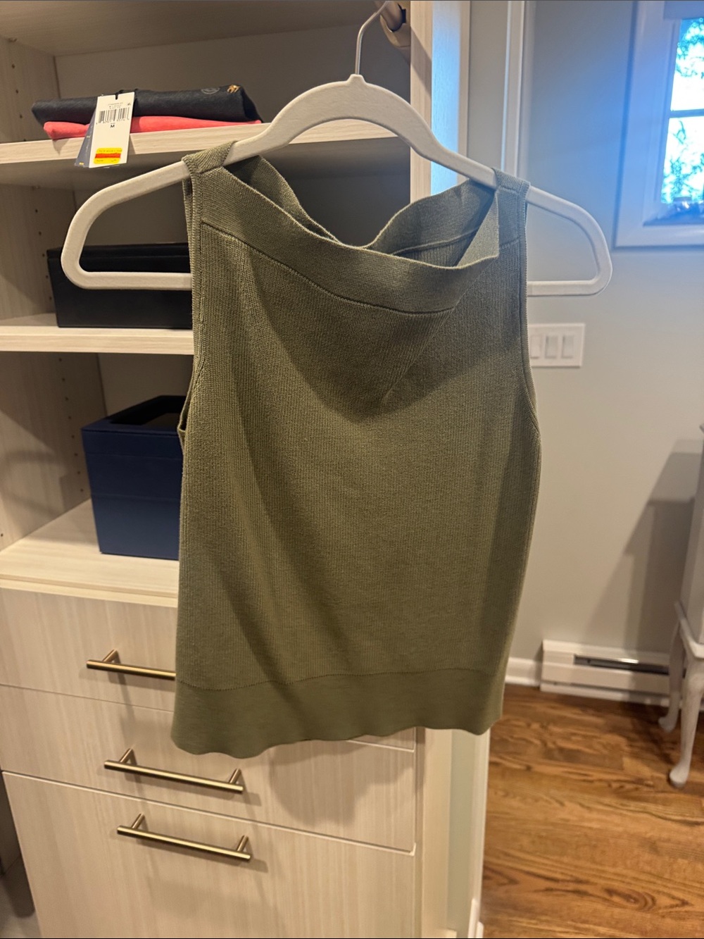 Banana Republic Olive Knit High-Neck Tank